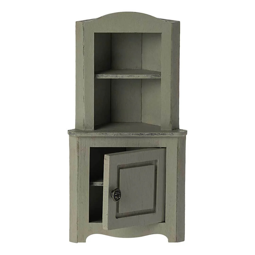 Mouse-Sized Corner Cabinet - Light green