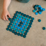 Wooden Mandala Set, Little Blue Coins