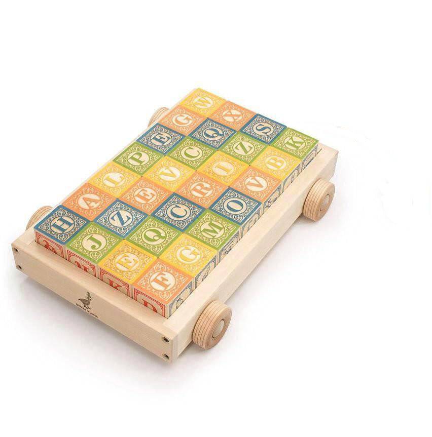 Classic Wooden Alphabet Blocks with Wagon