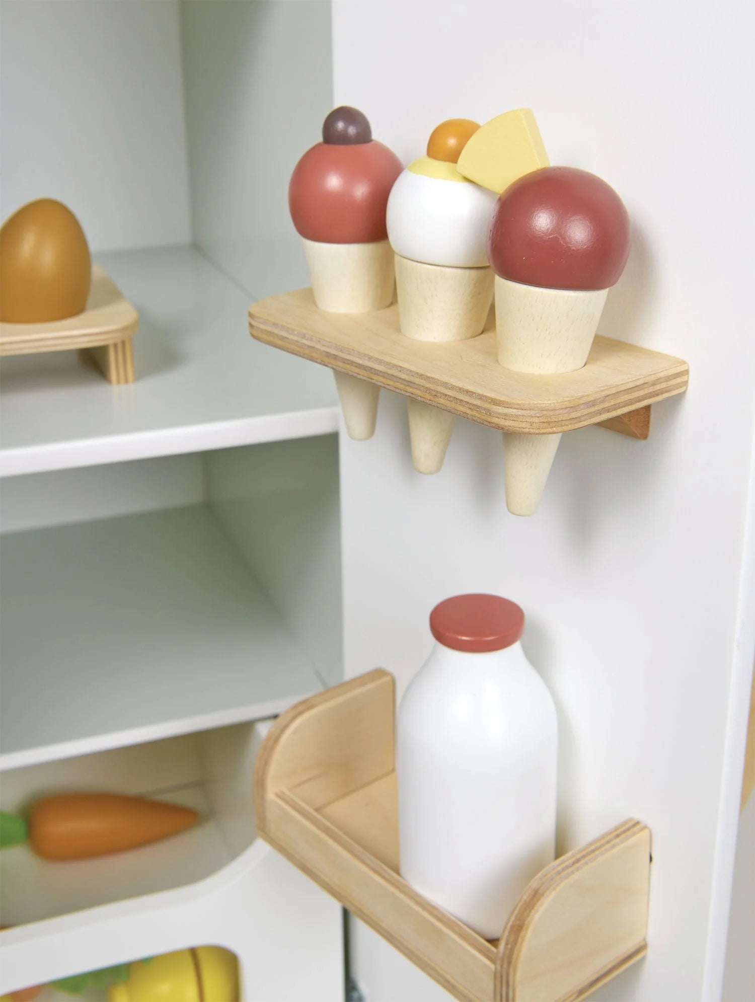 Wooden Refrigerator and Food Set