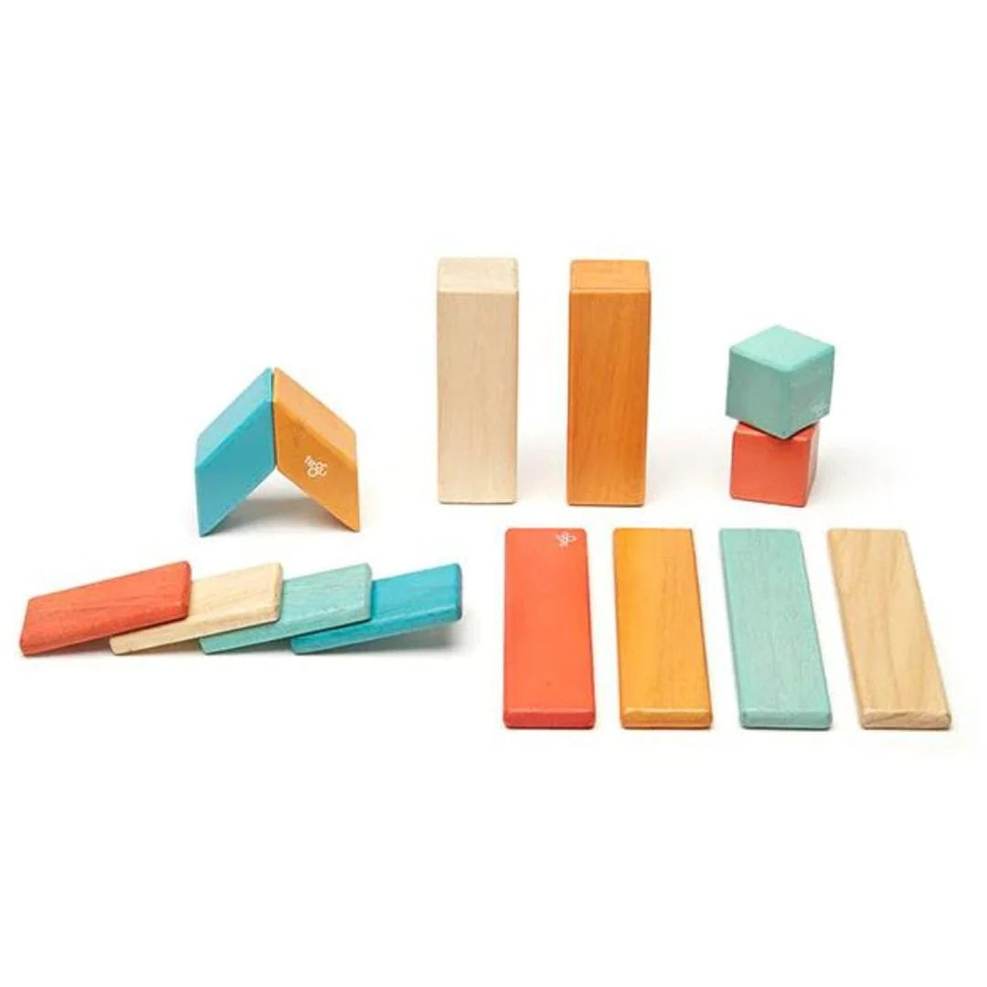 Magnetic Wooden Blocks - 14 Piece Set Sunset