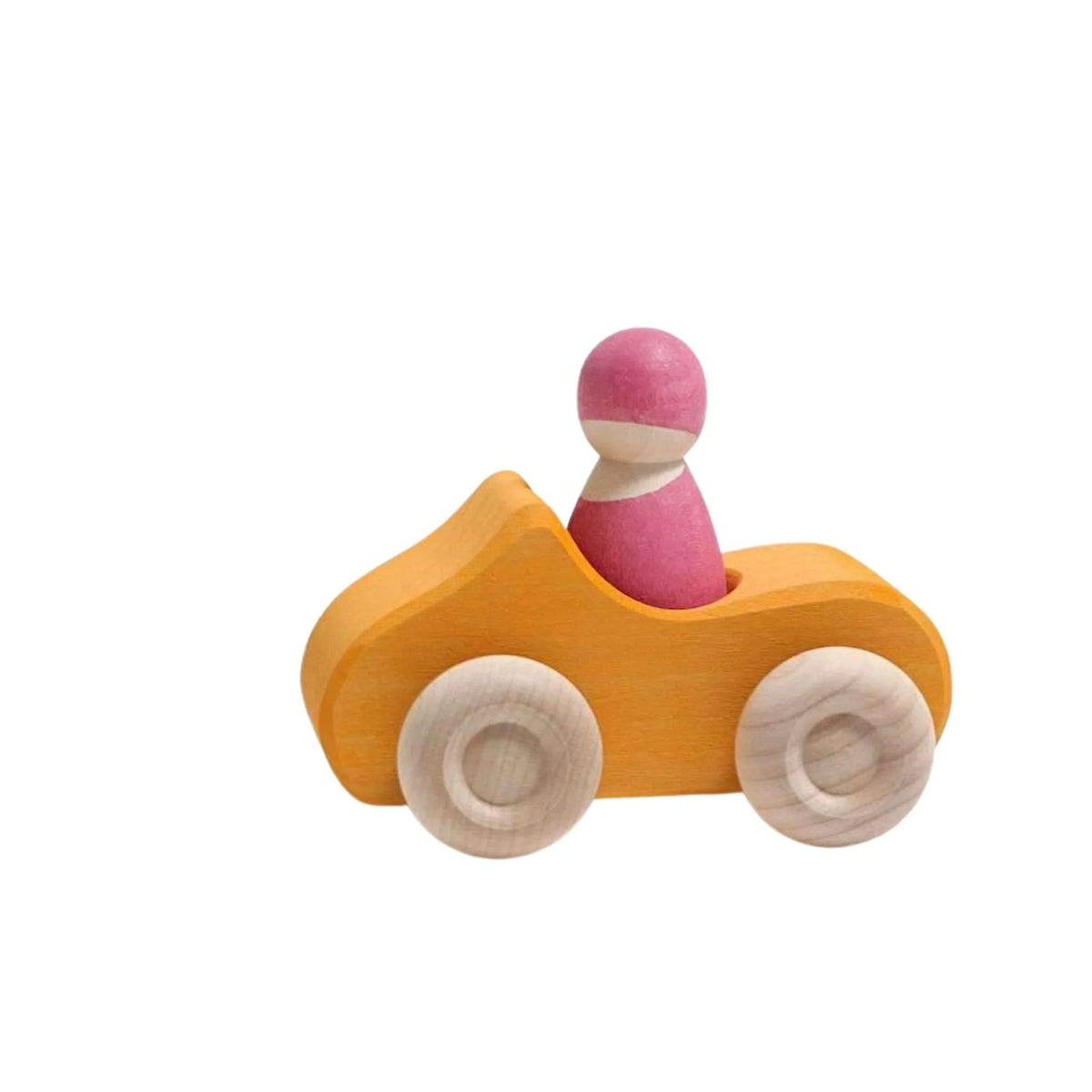 Small Yellow Convertible - Wooden Toy Car