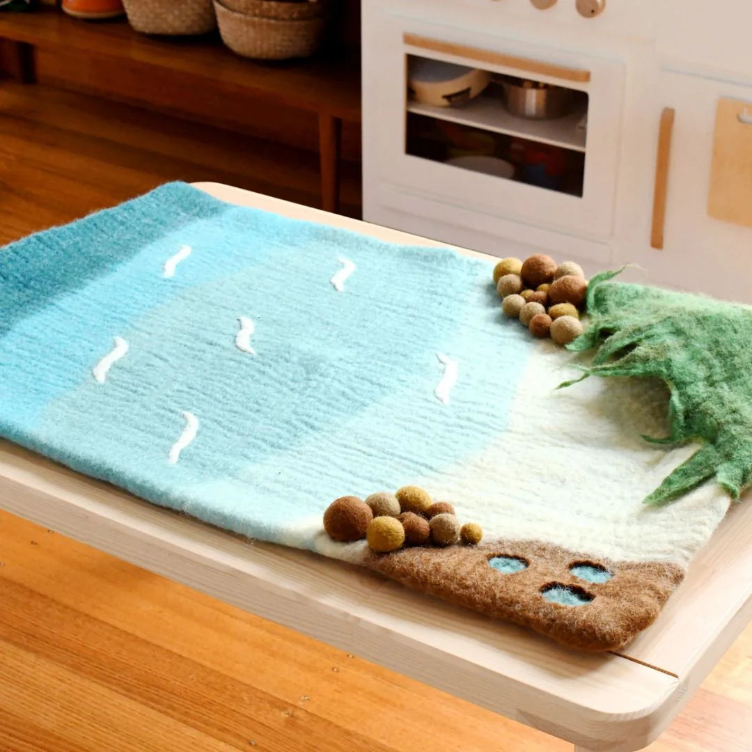 Large Felted Ocean and Shoreline Play Mat