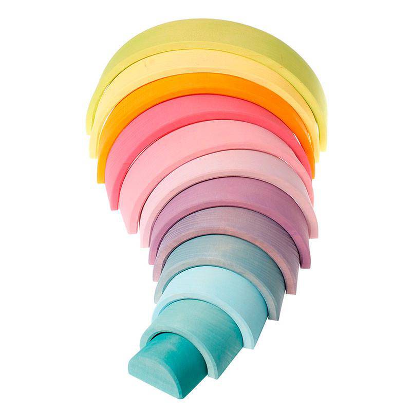 Pastel Large Wooden Rainbow Tunnel - 12 Piece