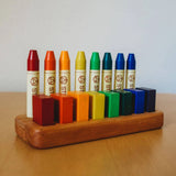 Wooden Crayon Holder - 8 Sticks and 8 Blocks