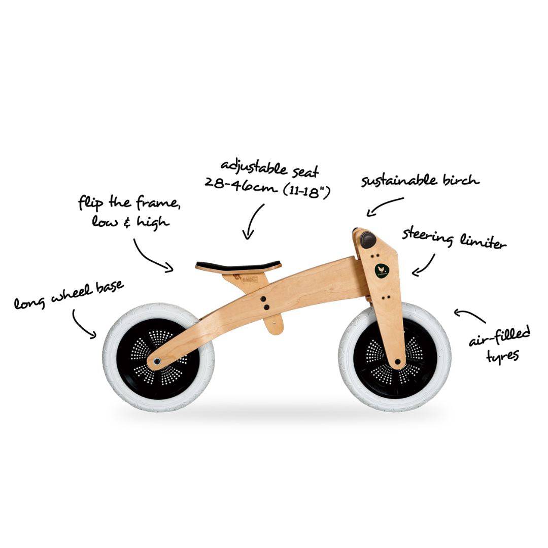 Wooden 3-in-1 Balance Bike / Trike