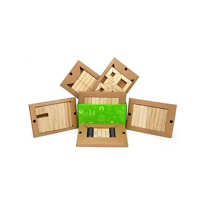 Magnetic Wooden Blocks Classroom Kit - 130 Piece Kit