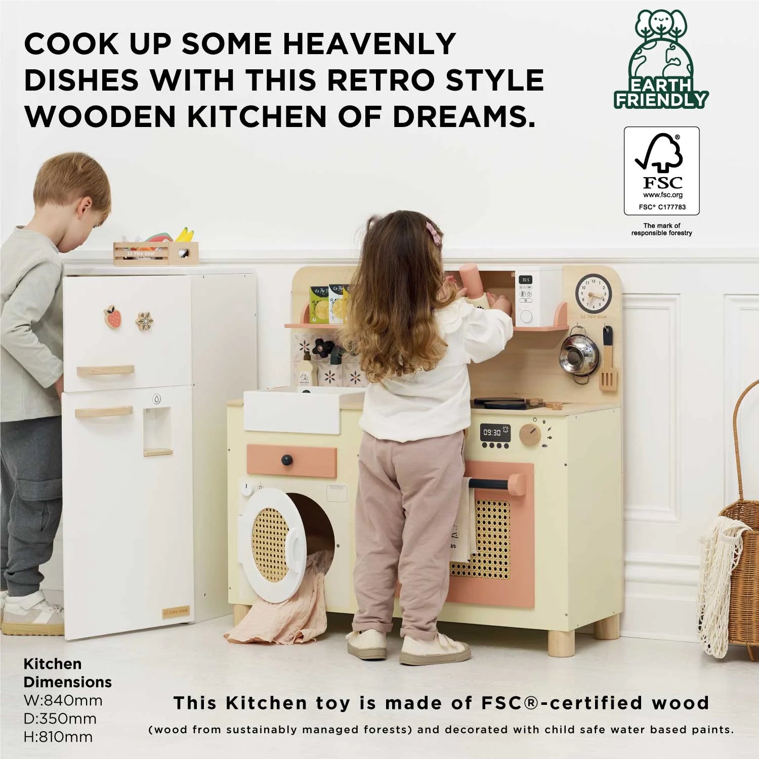 Family Size Wooden Play Kitchen