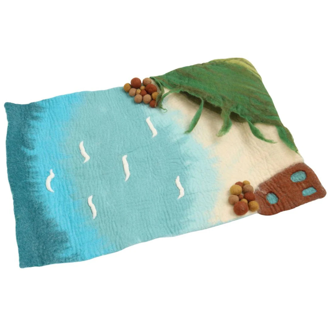 Large Felted Ocean and Shoreline Play Mat