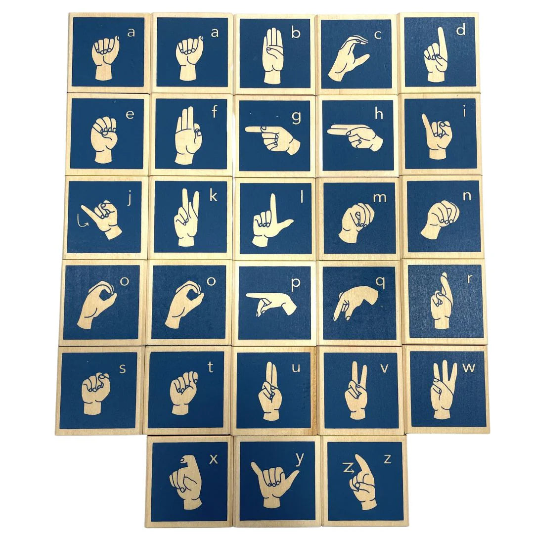 Wooden Sign Language Blocks