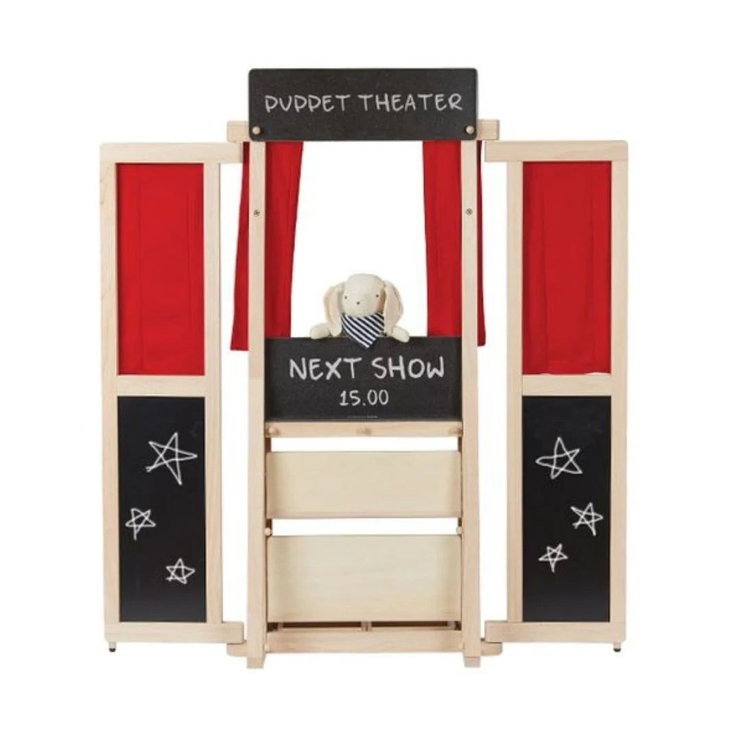 Wooden Puppet Theater & Play Market Stand