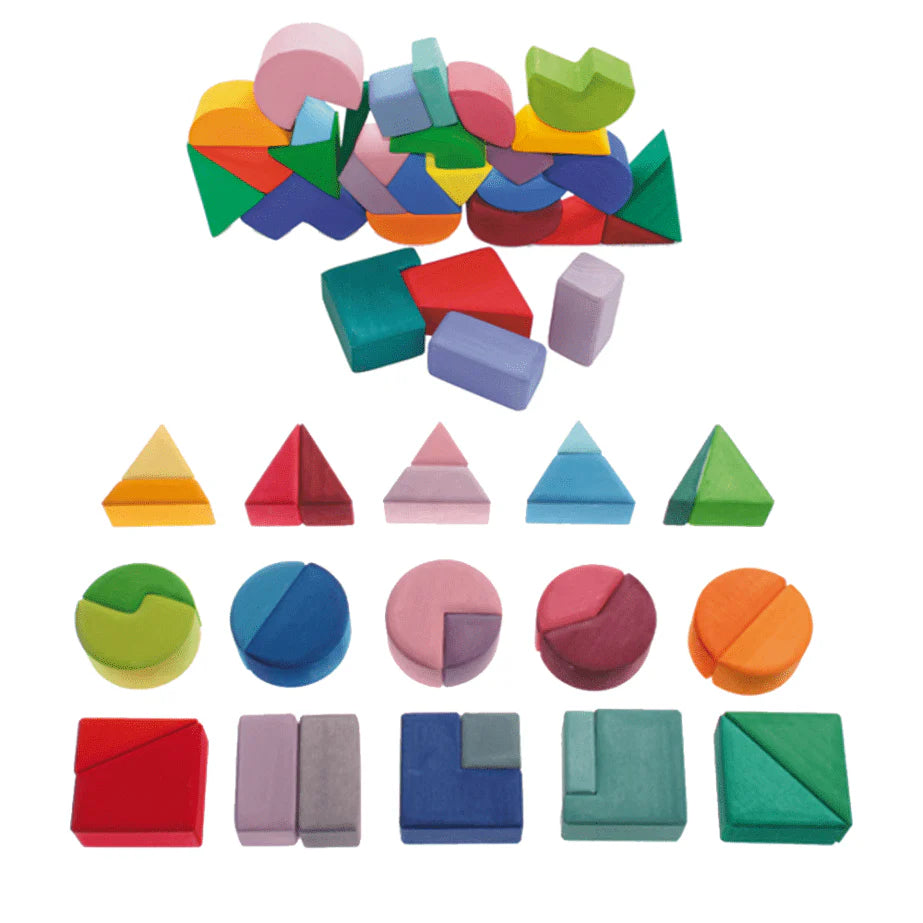 Wooden Shape Blocks - Square, Triangle and Circle