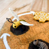 Felted Honey Bee Life Stages Set with Playmat