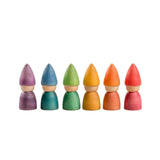 6 Wooden Rainbow Tomten Figures