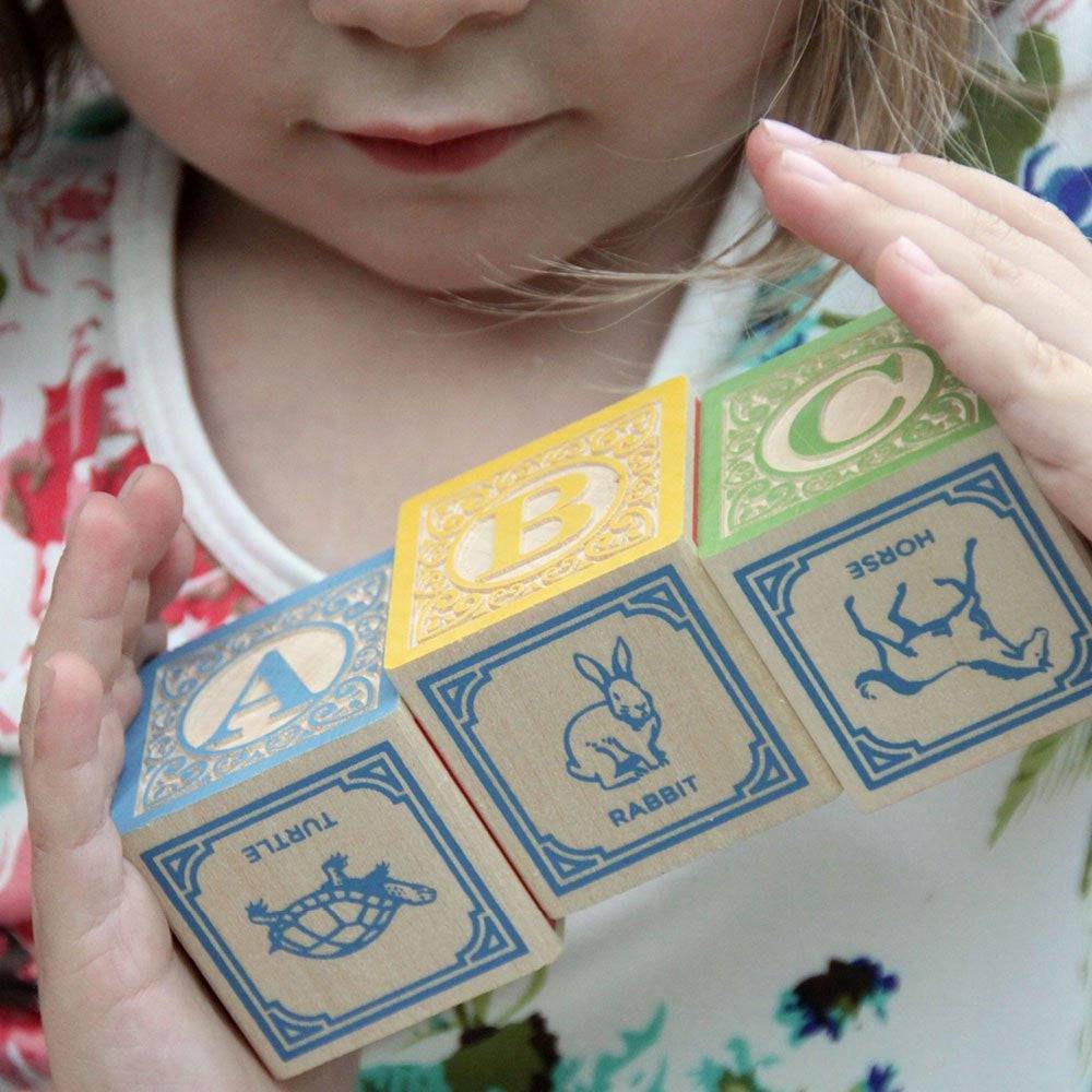 Classic Wooden Alphabet Blocks with Wagon