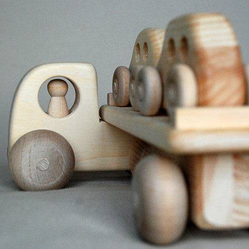 Wooden Toy Car Carrier Truck