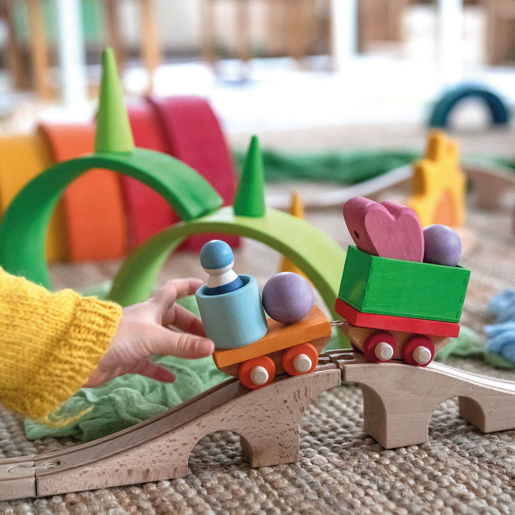 Wooden Train Building Set