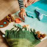 Large Felted Ocean and Shoreline Play Mat