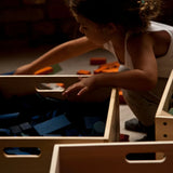 Wooden Rainbow Blocks with Storage Tray - 54 Pieces