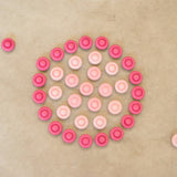 Wooden Mandala Set, Pink Flowers