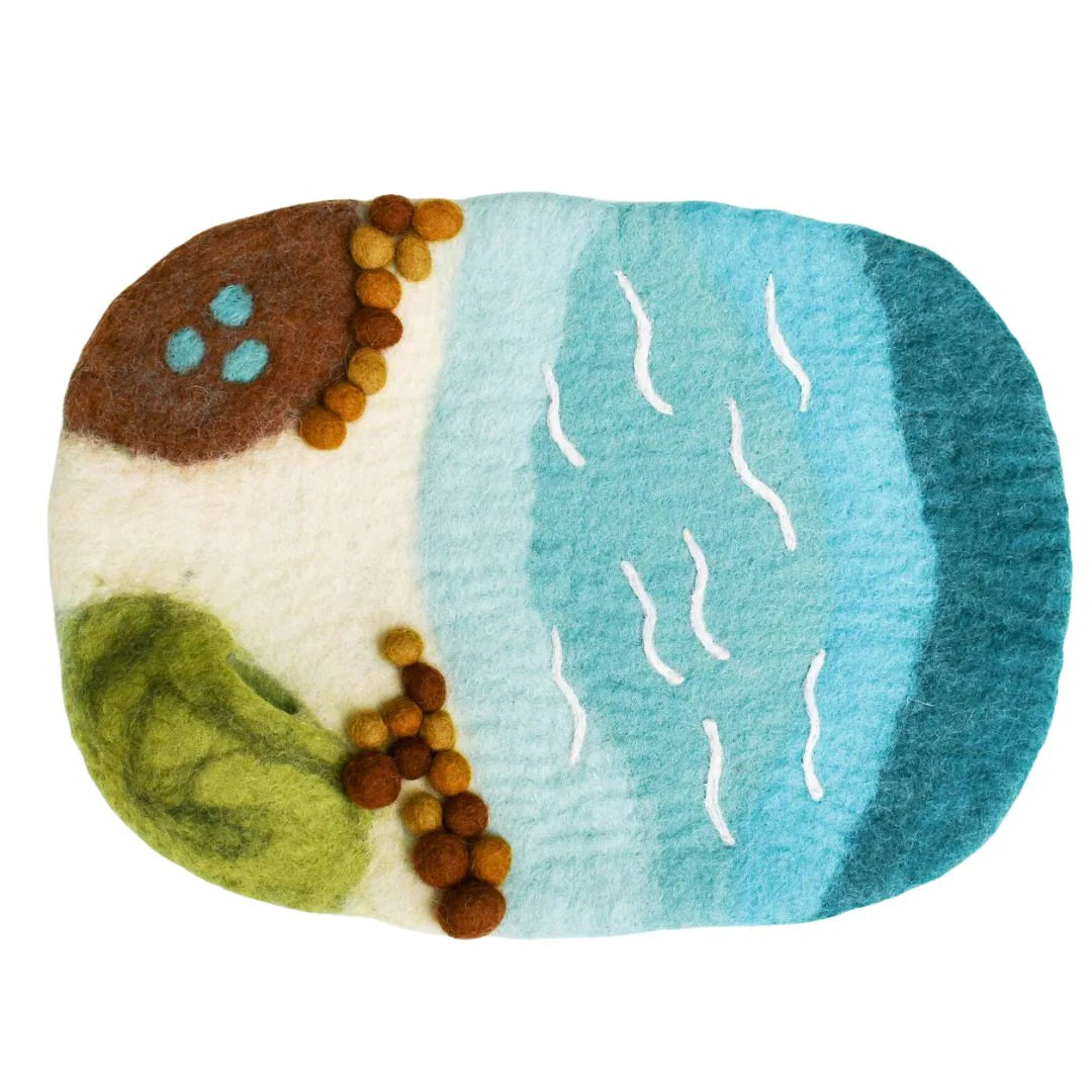 Felted Ocean and Shoreline Play Mat