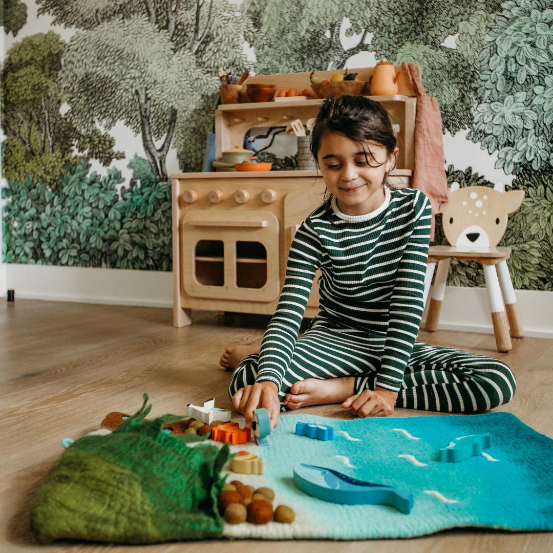 Large Felted Ocean and Shoreline Play Mat