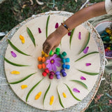 Wooden Mandala Set - Rainbow Mushrooms