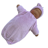 Little Heavy Baby Waldorf Doll - Lilac Bunting with Dark Skin Tone