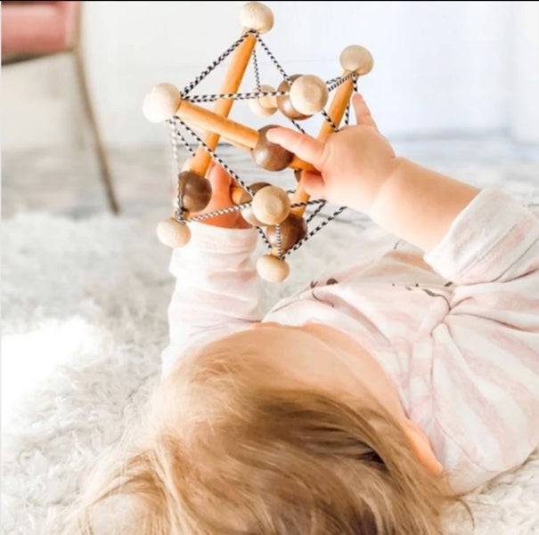 Skwish Wooden Baby Rattle & Teething Toy