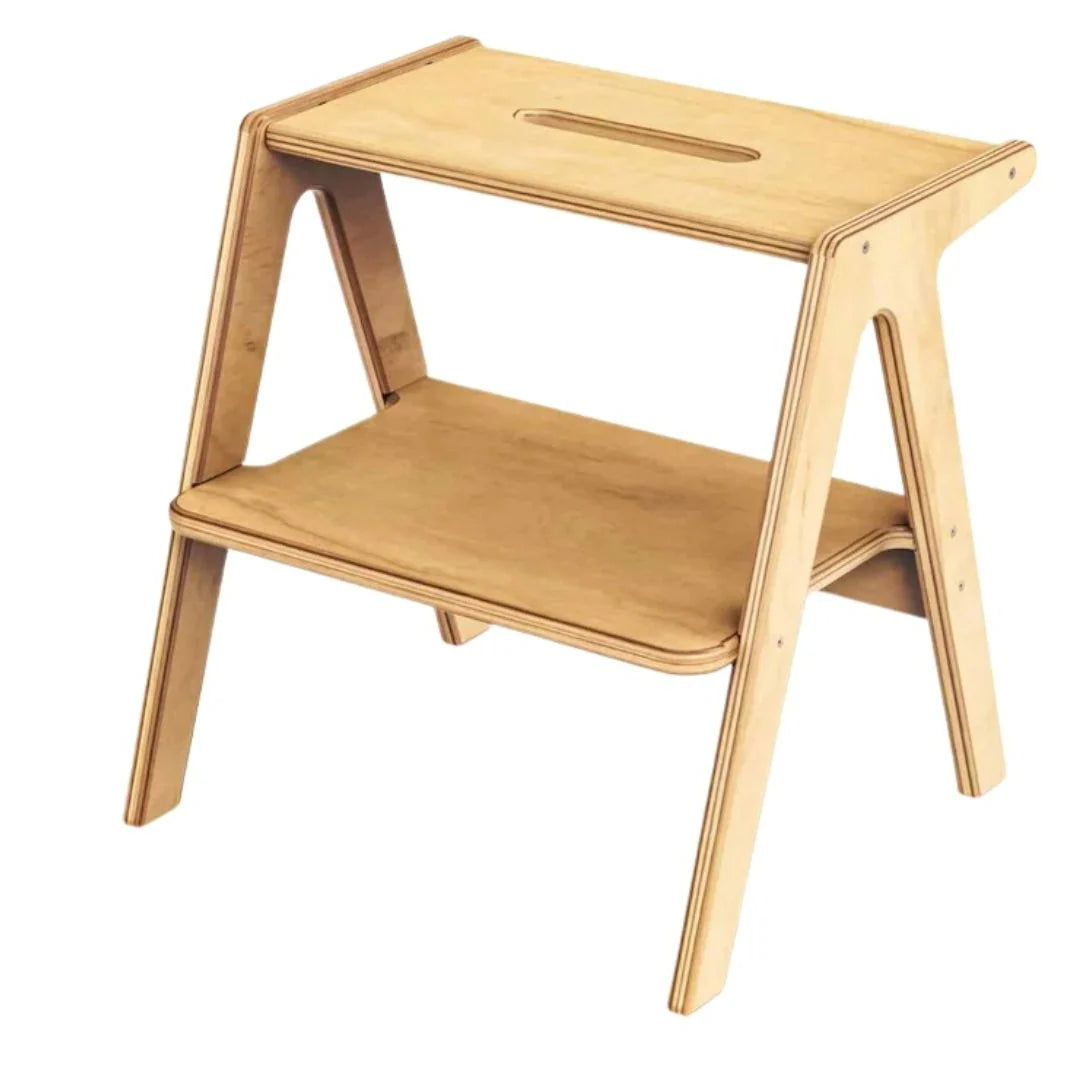 Two-Step Wooden Step Stool - Natural