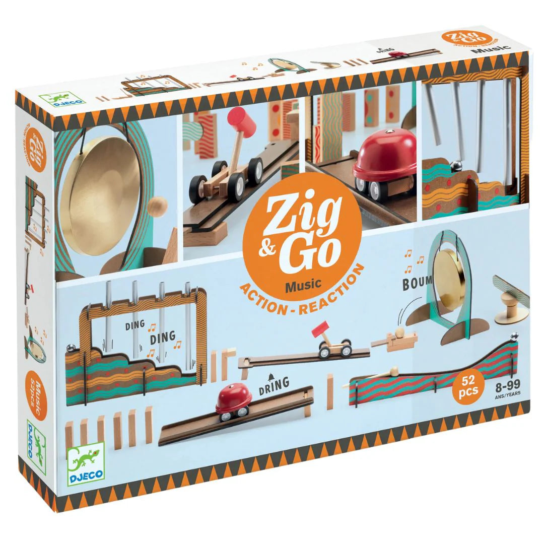 Zig & Go Wooden Music Building Game - 52 Piece Set