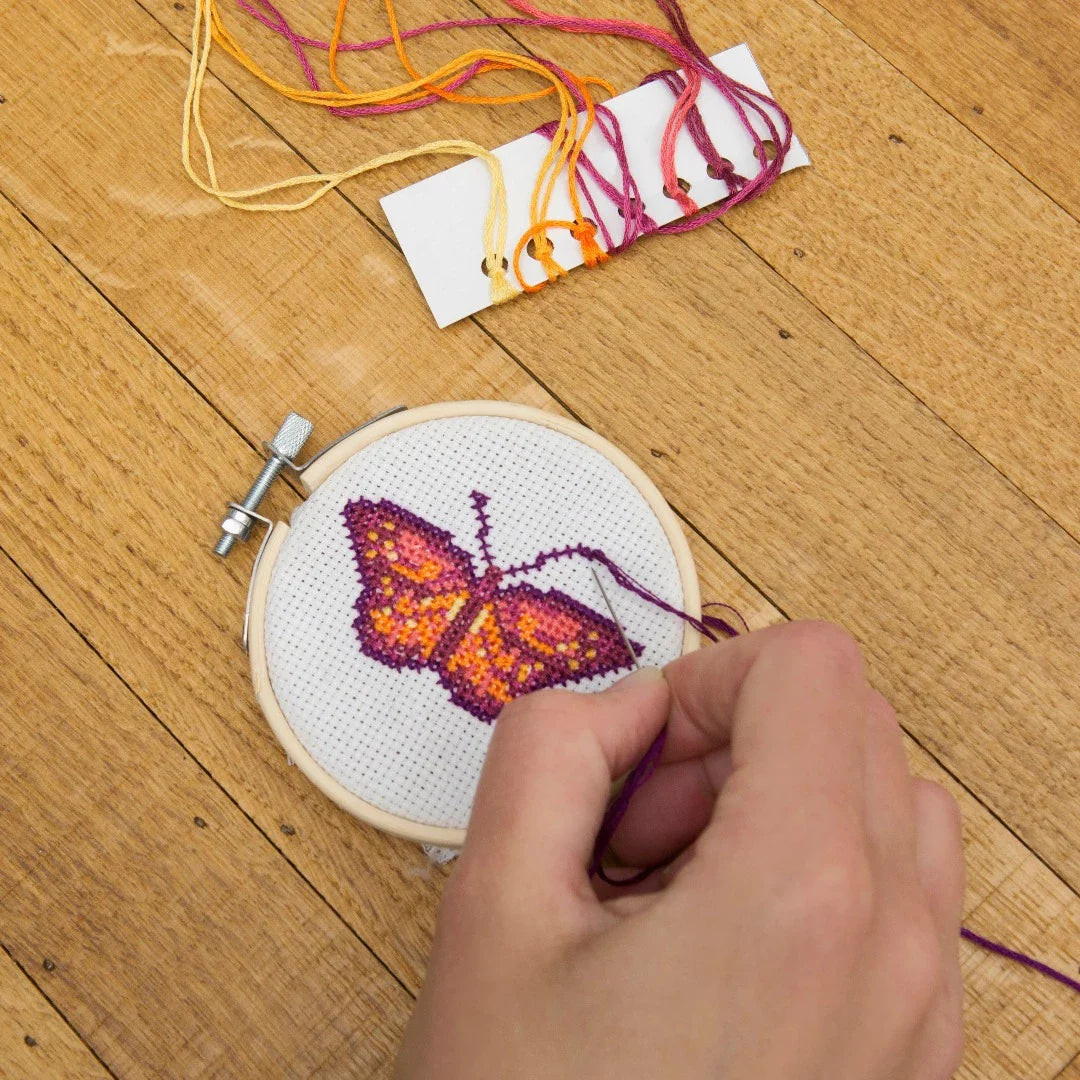 Mini Cross-Stitch Embroidery Butterfly Kit