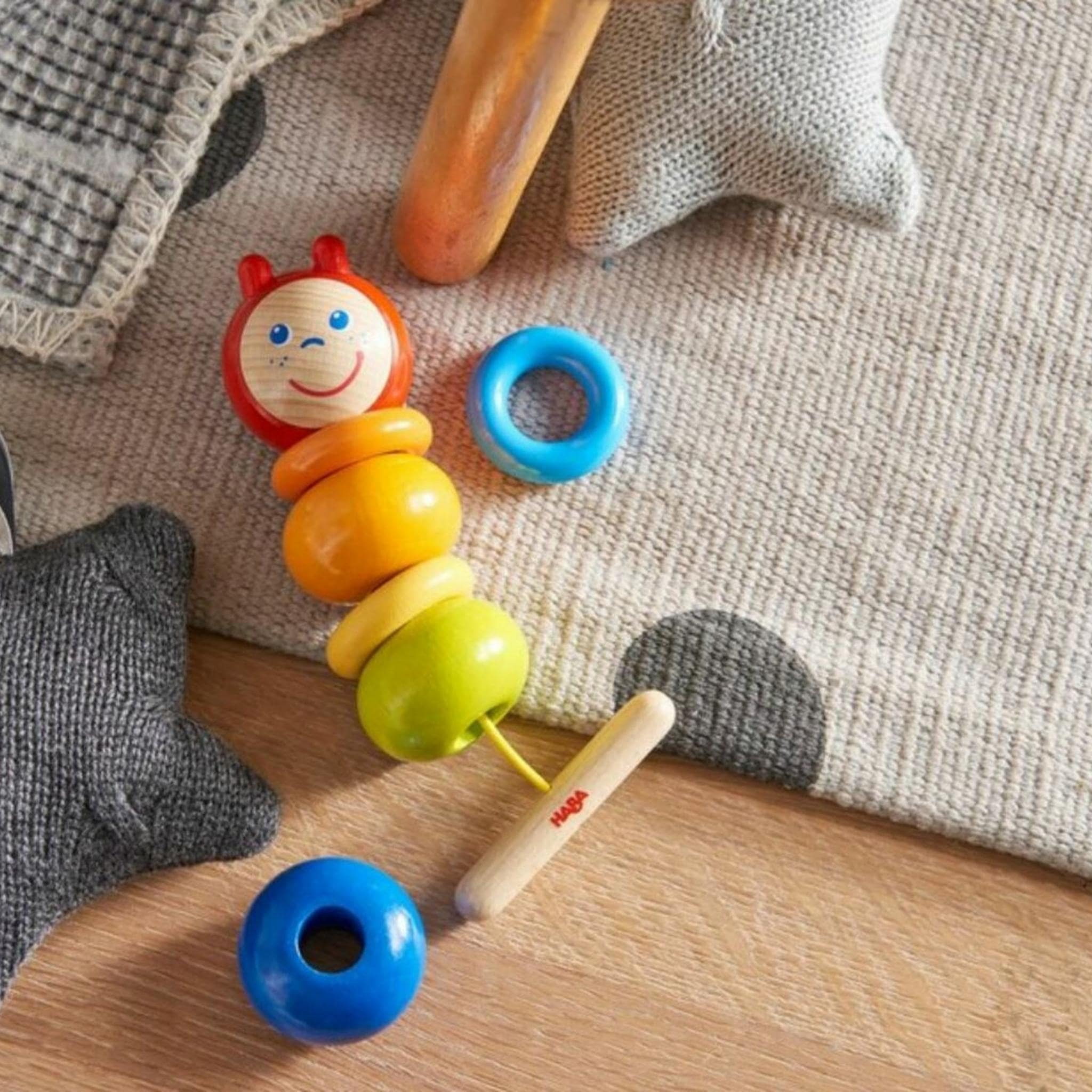 Caterpillar Wooden Threading Toy