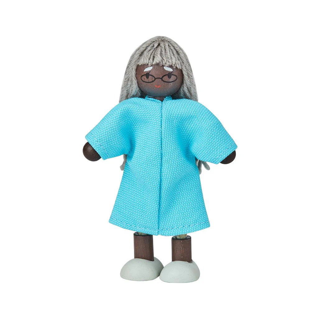 Grandmother Dollhouse Figure - Dark Skin Tone