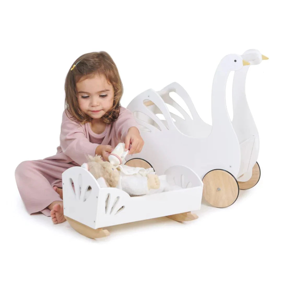 Sweet Wooden Swan Dolly Bed