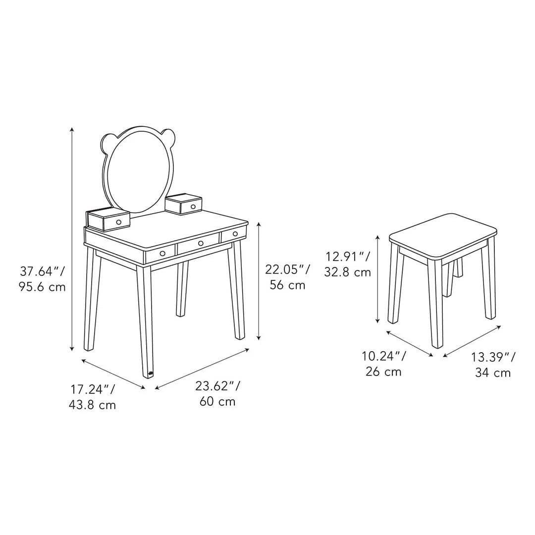 Forest Wooden Dressing Table and Stool