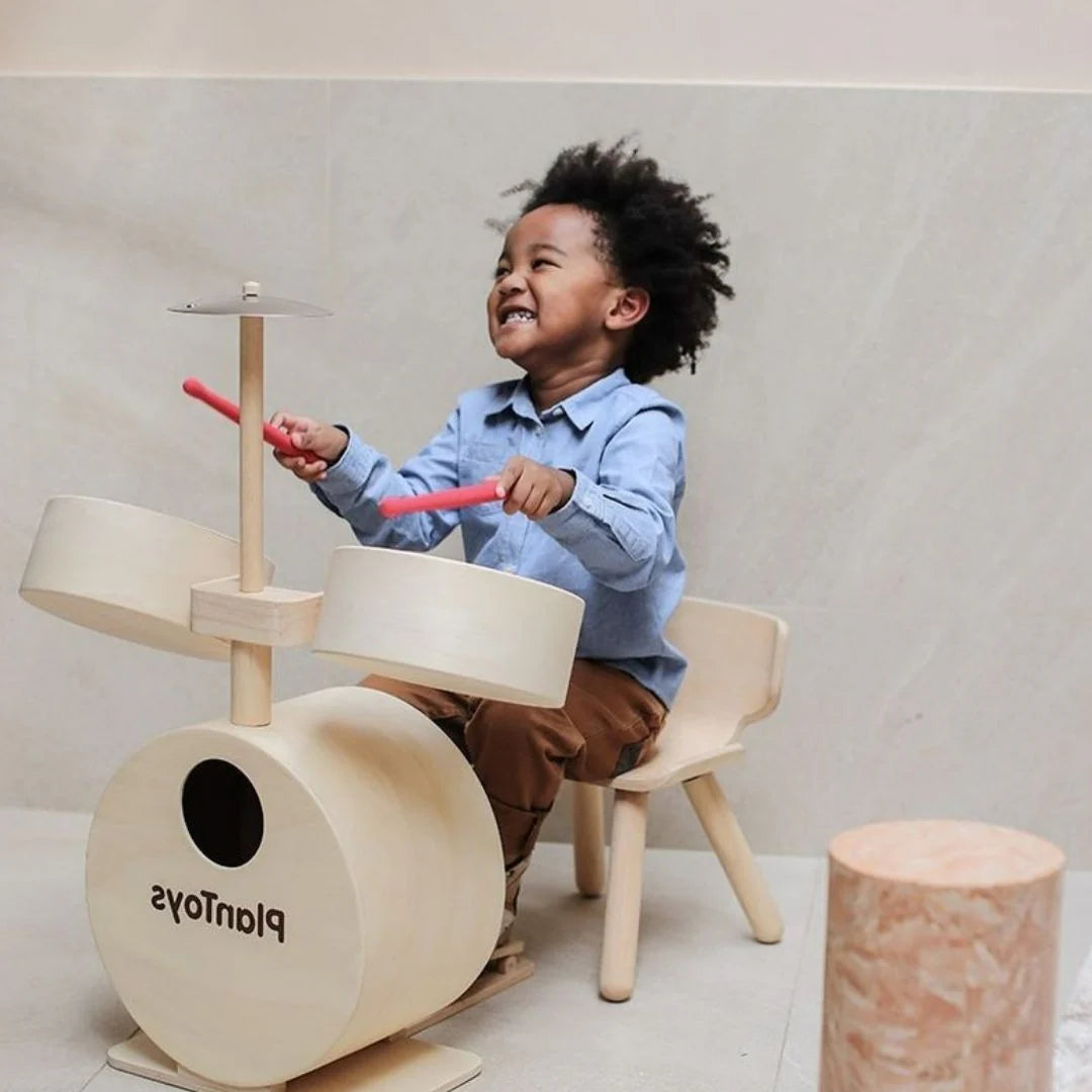 Wooden Toy Drum Set with Cymbals