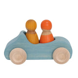 Large Wooden Convertible Car - Blue