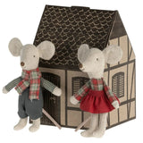 Twin Winter Mice in a Paper House