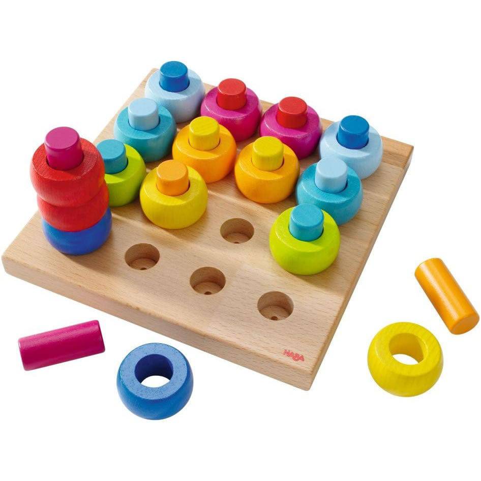 Rainbow Whirls Pegs & Rings Game