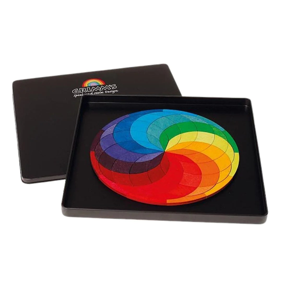 Magnetic Wooden Tile Puzzle - Rainbow Wheel