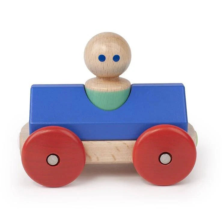 Wooden Magnetic Racer - Blue