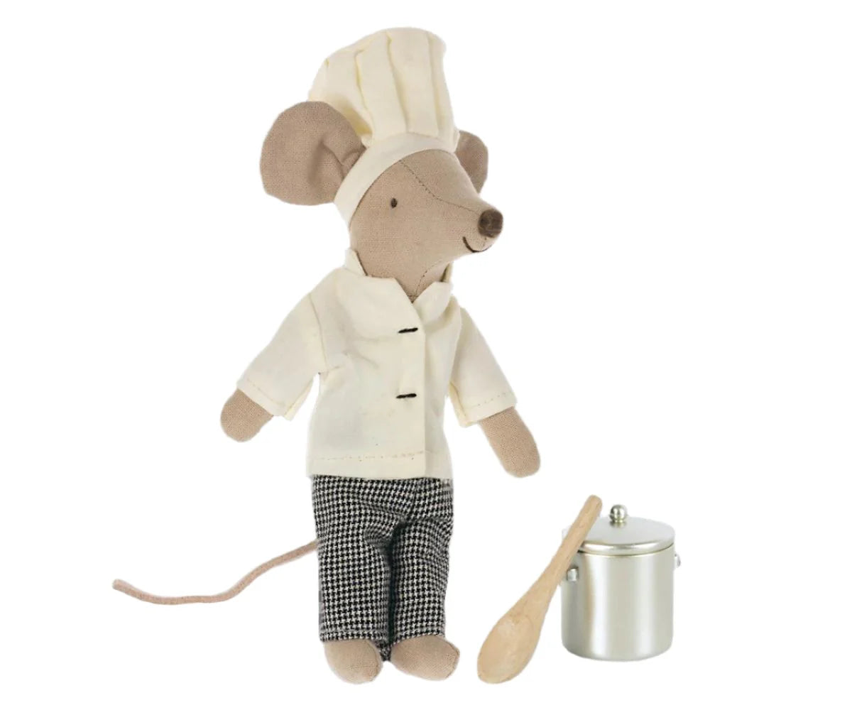 Chef Mouse with Soup Pot and Spoon