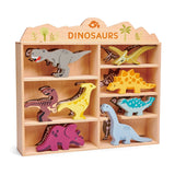 Wooden Dinosaur Figures and Display Case