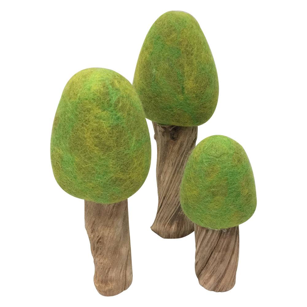 Wool Felted Spring Trees - Set of 3