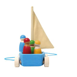 Wooden Land Yacht and Four Peg Friends