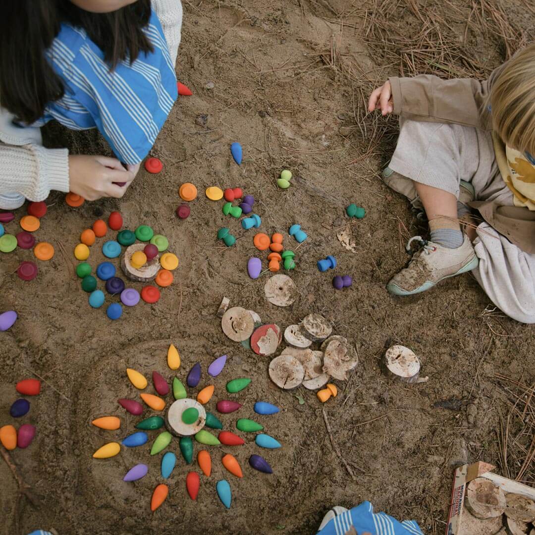 Wooden Mandala Set - Rainbow Snowflakes