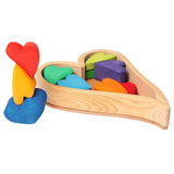 Wooden Heart Blocks - Rainbow