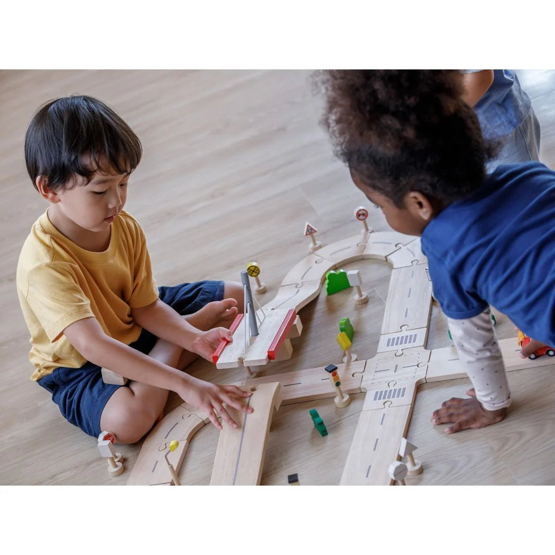 Wooden Road System Play Set