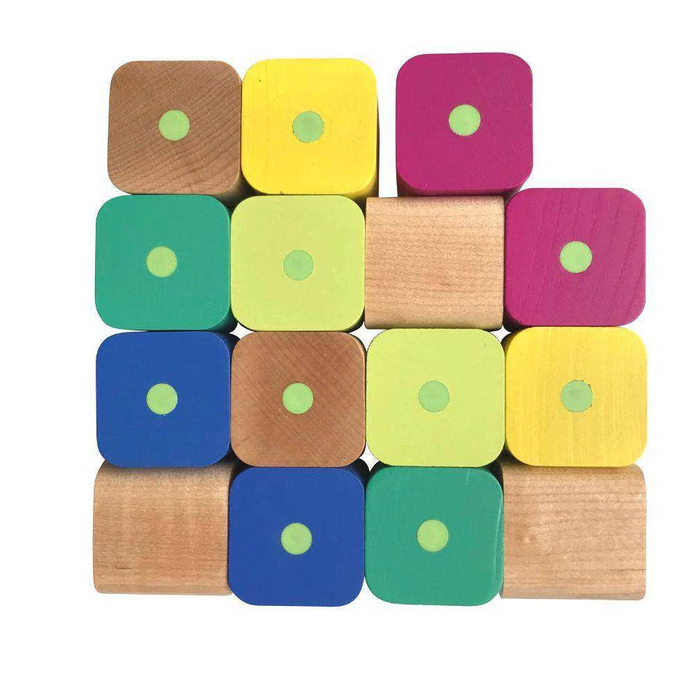 Baby's First Magnetic Wooden Blocks, 15-Piece Set